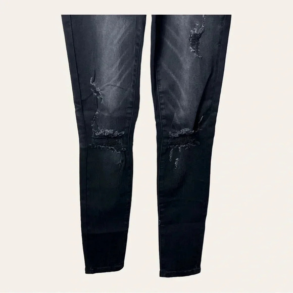 0445. SPECIAL A DENIM JEANS DISTRESSED BLACK IN COLOR SIZE 1 (JUNIORS) - Picture 7 of 13
